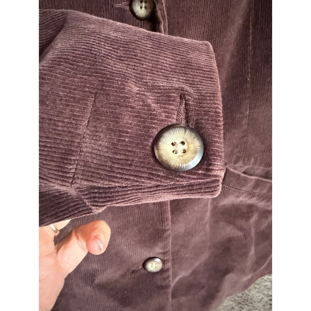 LL Bean Corduroy Blazer Womens 12 Regular Brown 3-Button Cotton Stretch Academia - Picture 3 of 10
